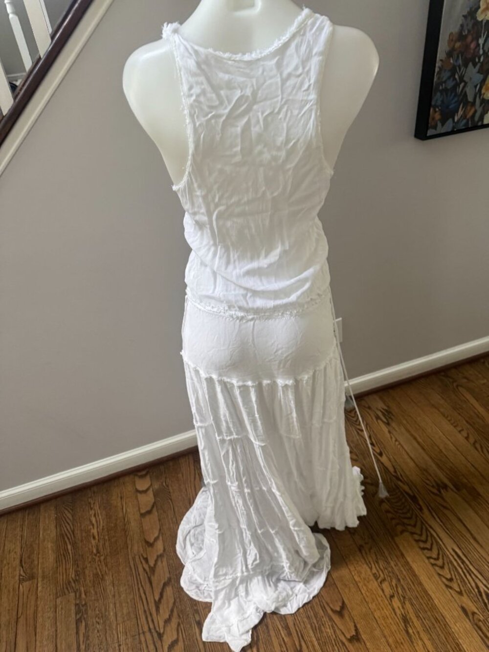 Poupette St Barth White Cotton Tank Maxi Dress Size Small - Picture 3 of 3